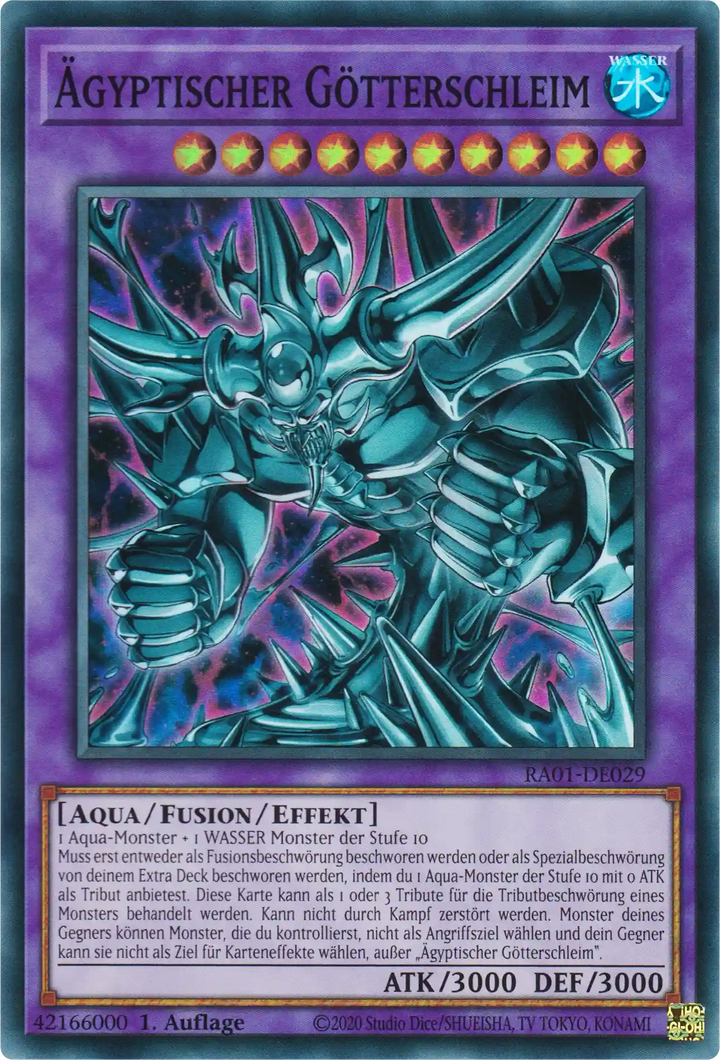 Ägyptischer Götterschleim Yu-Gi-Oh! Karte RA01-DE029 Super Rare