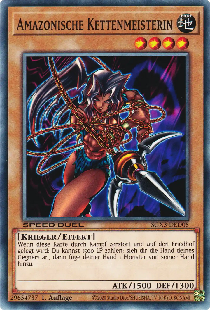 Amazonische Kettenmeisterin Yu-Gi-Oh! Karte SGX3-DED05 Common