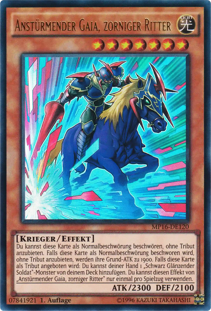 Anstürmender Gaia, zorniger Ritter Yu-Gi-Oh! Karte MP16-DE120 Ultra Rare