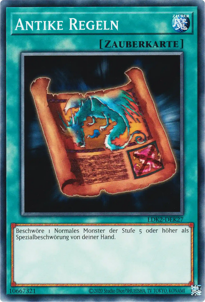 Antike Regeln Yu-Gi-Oh! Karte LDK2-DEK27 Common