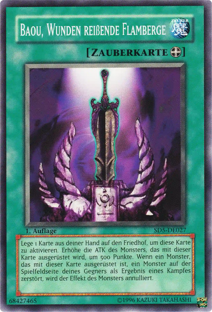 Baou, Wunden reißende Flamberge Yu-Gi-Oh! Karte SD5-DE027 Common