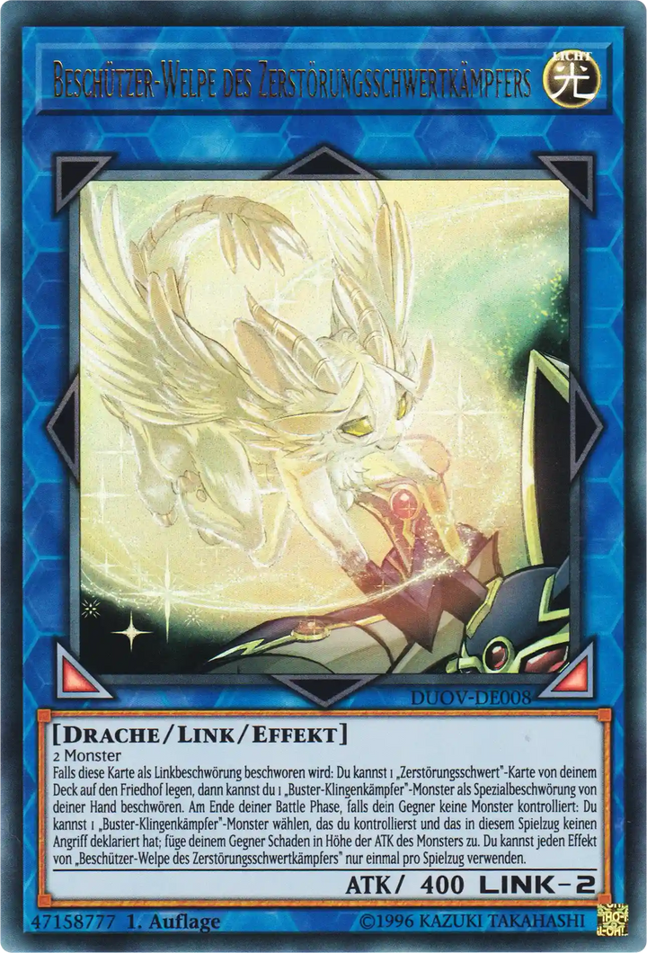 Beschützer-Welpe des Zerstörungsschwertkämpfers Yu-Gi-Oh! Karte DUOV-DE008 Ultra Rare