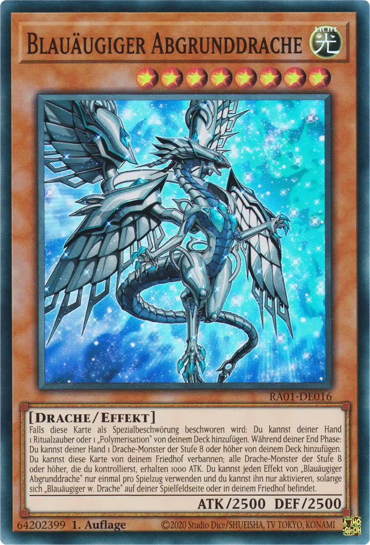 Blauäugiger Abgrunddrache Yu-Gi-Oh! Karte RA01-DE016 Super Rare