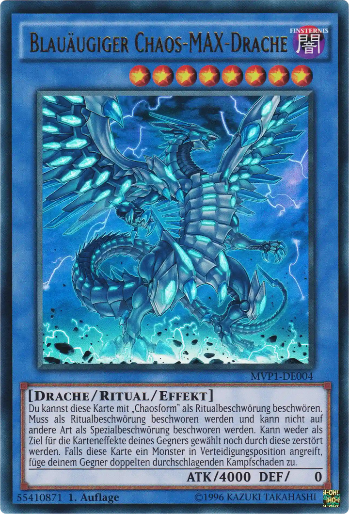 Blauäugiger Chaos-MAX-Drache Yu-Gi-Oh! Karte MVP1-DE004 Ultra Rare