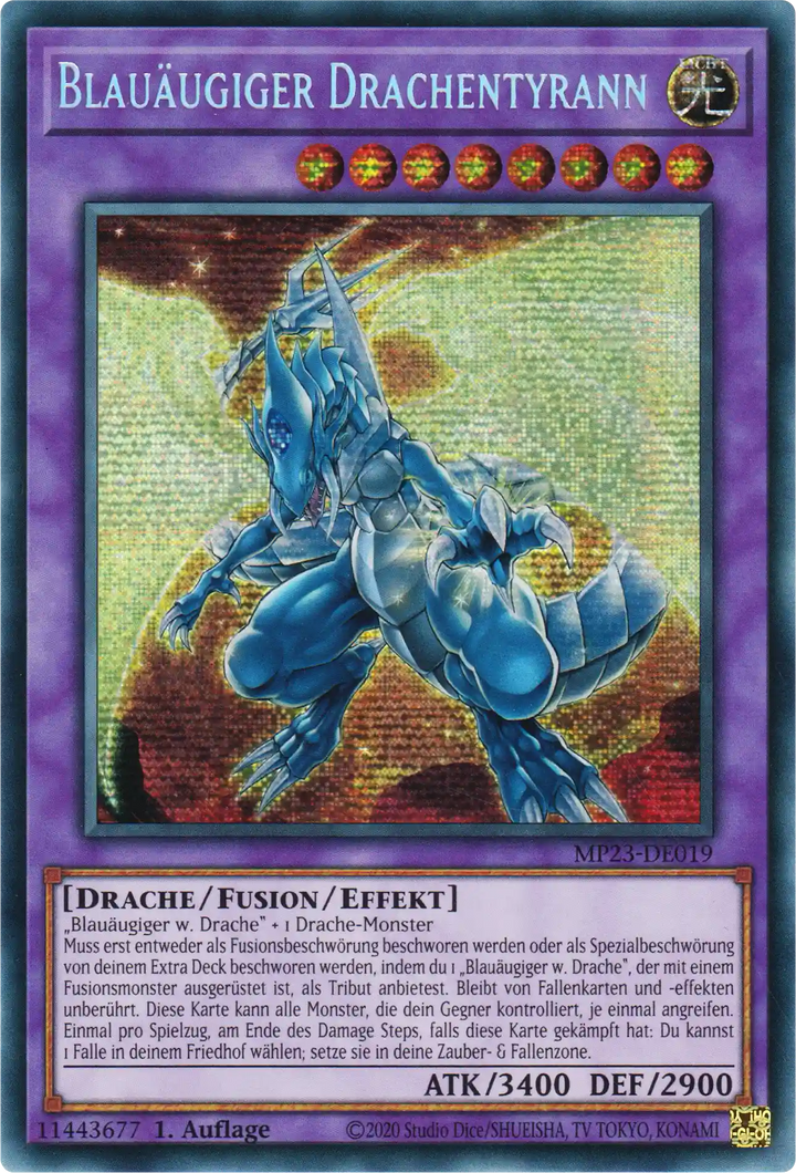 Blauäugiger Drachentyrann Yu-Gi-Oh! Karte MP23-DE019 Secret Rare