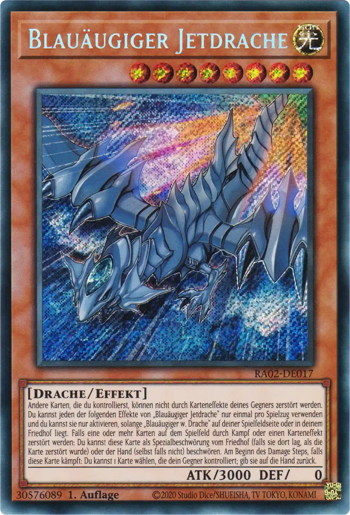 Blauäugiger Jetdrache Yu-Gi-Oh! Karte RA02-DE017 Secret Rare