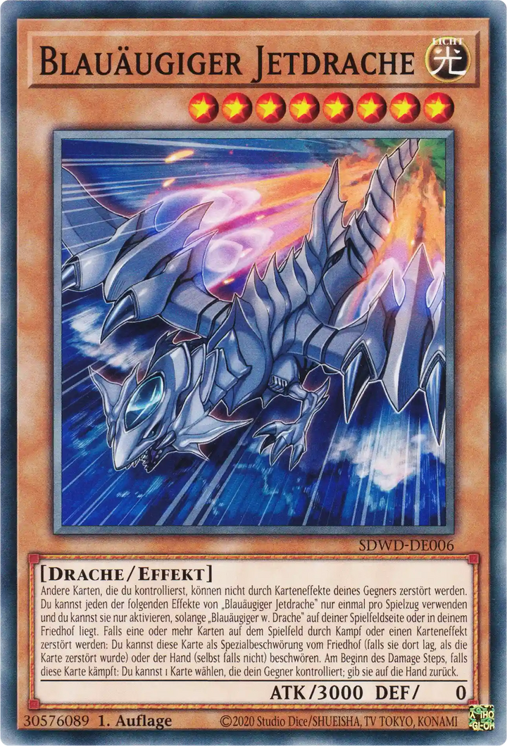 Blauäugiger Jetdrache Yu-Gi-Oh! Karte SDWD-DE006 Common