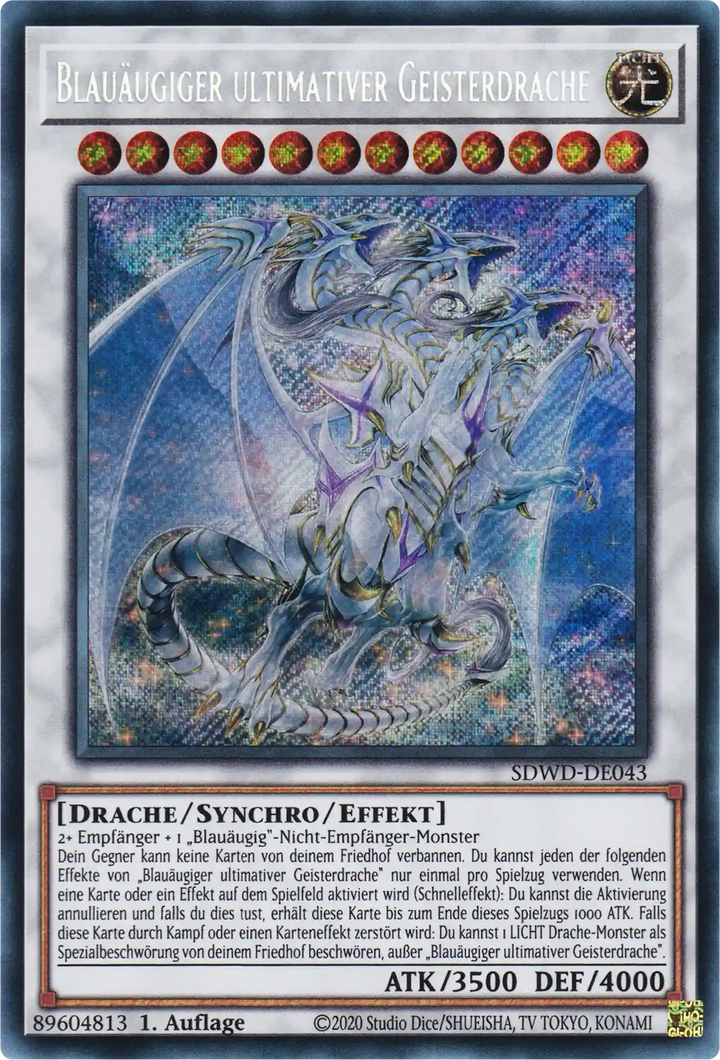 Blauäugiger ultimativer Geisterdrache Yu-Gi-Oh! Karte SDWD-DE043 Secret Rare