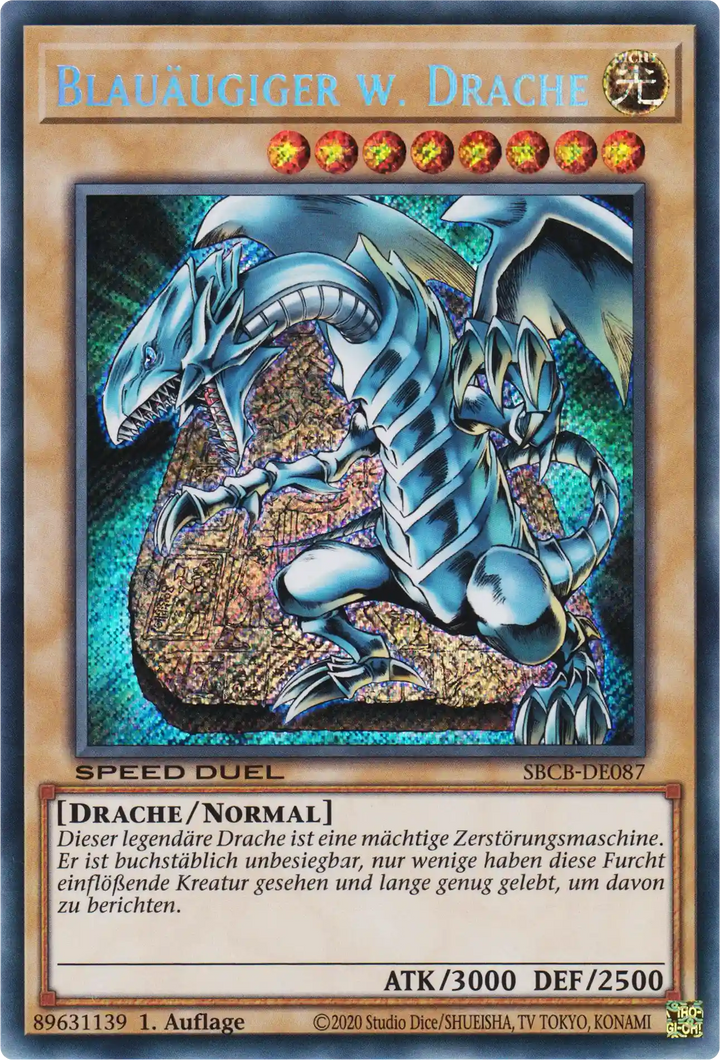Blauäugiger w. Drache Yu-Gi-Oh! Karte SBCB-DE087 Secret Rare