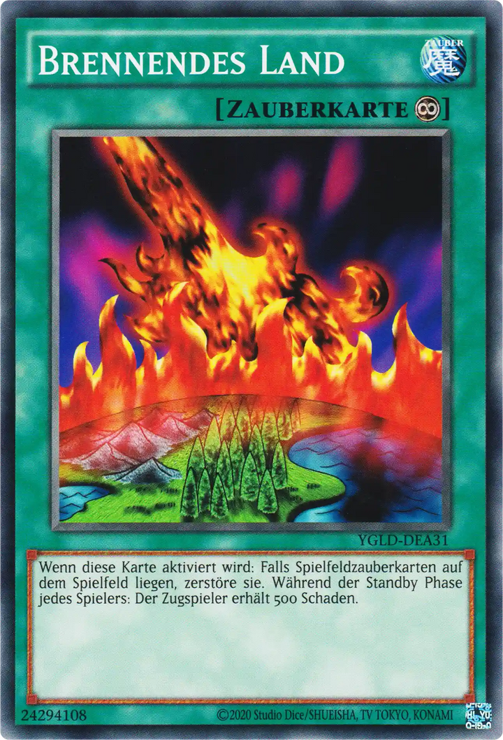 Brennendes Land Yu-Gi-Oh! Karte YGLD-DEA31 Common