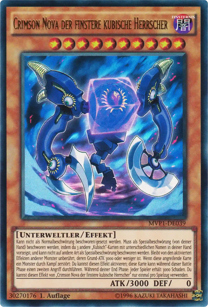 Crimson Nova der finstere kubische Herrscher Yu-Gi-Oh! Karte MVP1-DE039 Ultra Rare