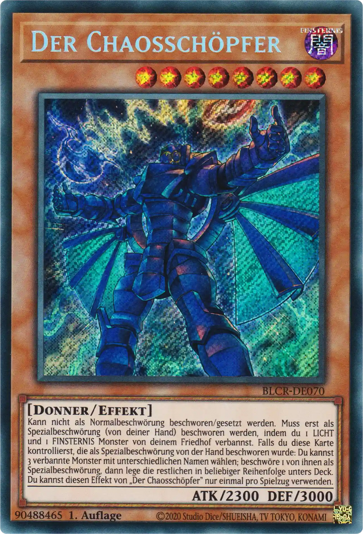 Der Chaosschöpfer Yu-Gi-Oh! Karte BLCR-DE070 Secret Rare