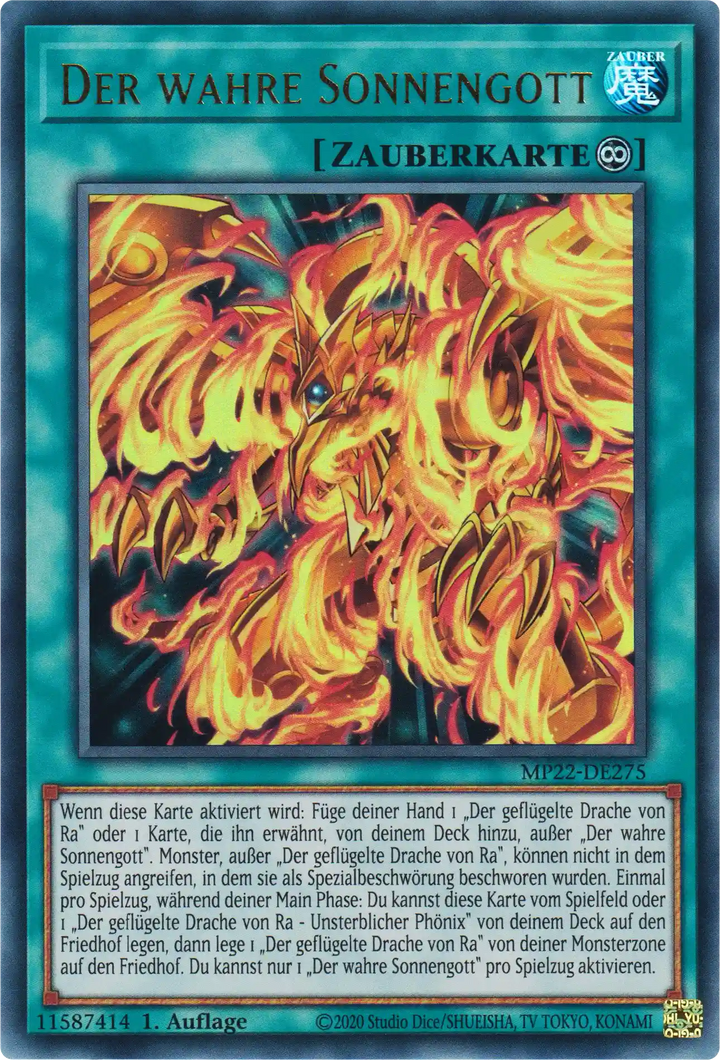 Der wahre Sonnengott Yu-Gi-Oh! Karte MP22-DE275 Ultra Rare