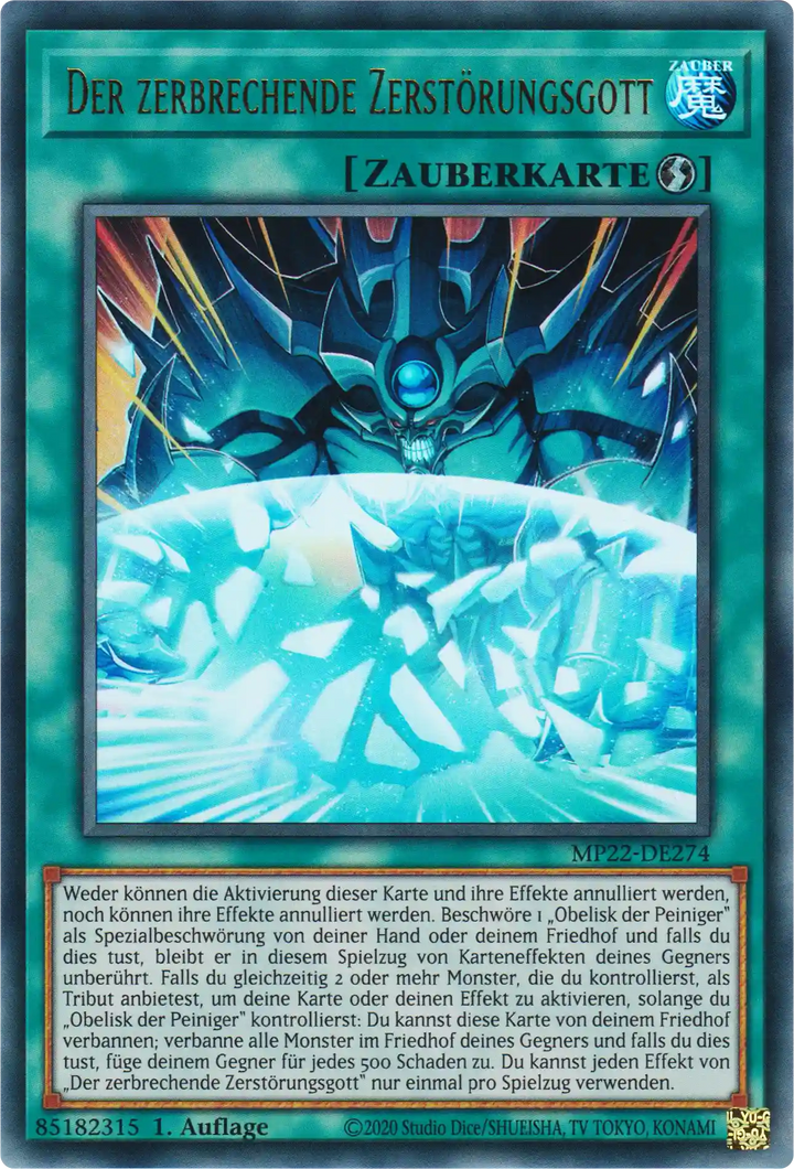 Der zerbrechende Zerstörungsgott Yu-Gi-Oh! Karte MP22-DE274 Ultra Rare
