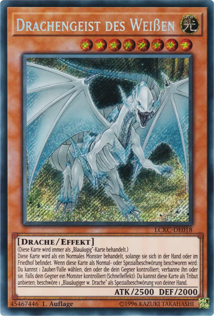 Drachengeist des Weißen Yu-Gi-Oh! Karte LCKC-DE018 Secret Rare