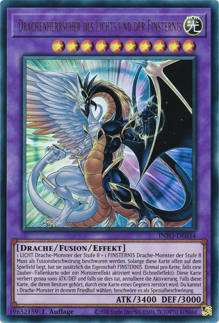 Drachenherrscher des Lichts und der Finsternis Yu-Gi-Oh! Karte INFO-DE034 Ultra Rare