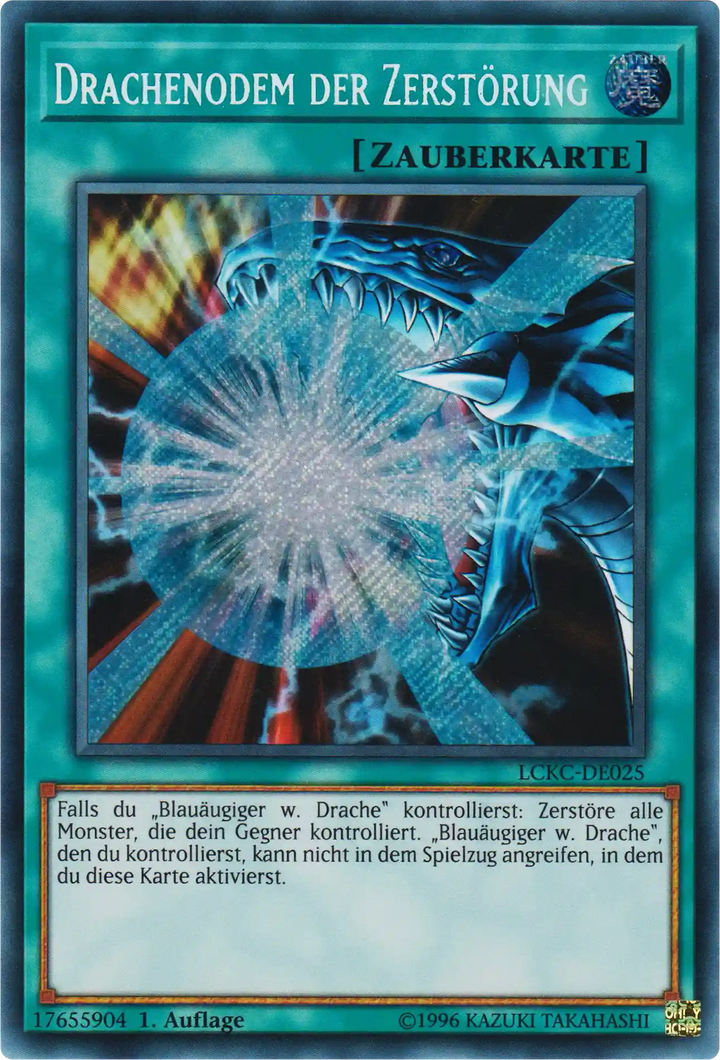 Drachenodem der Zerstörung Yu-Gi-Oh! Karte LCKC-DE025 Secret Rare