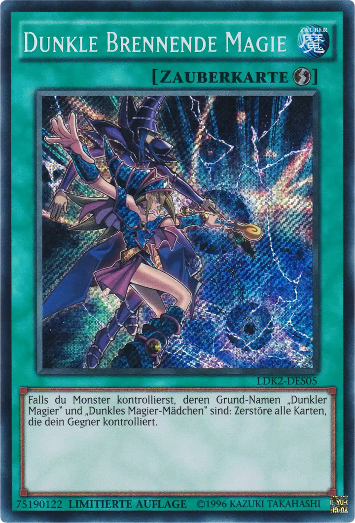 Dunkle Brennende Magie Yu-Gi-Oh! Karte LDK2-DES05 Secret Rare