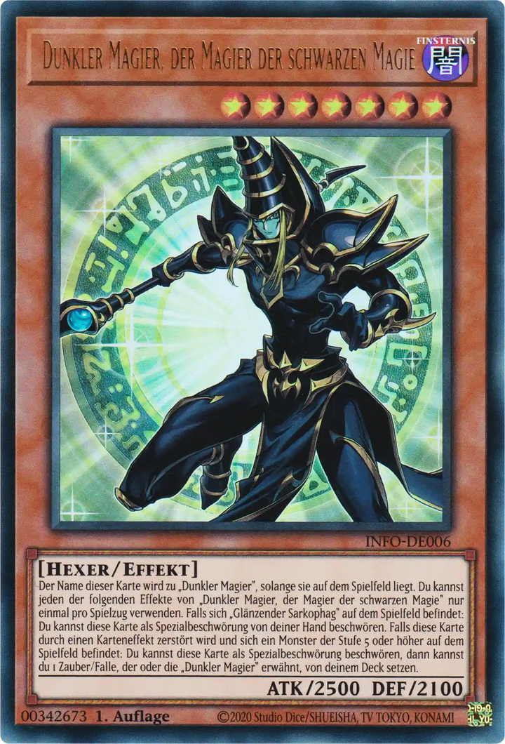 Dunkler Magier, der Magier der schwarzen Magie Yu-Gi-Oh! Karte INFO-DE006 Ultra Rare