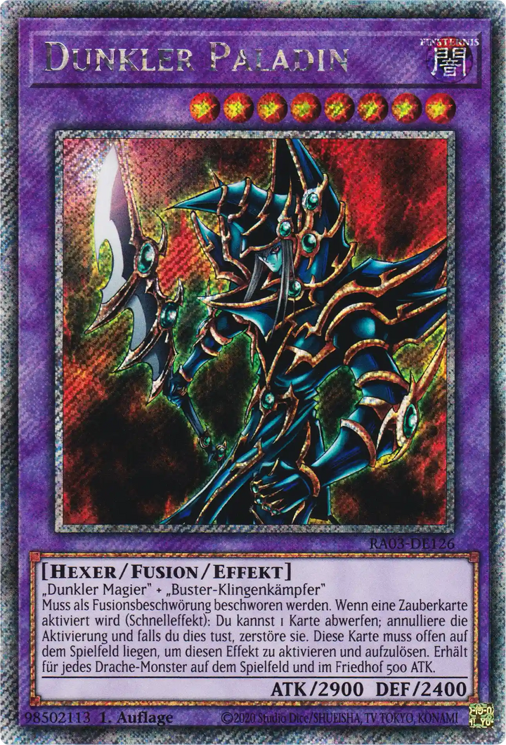 Dunkler Paladin Yu-Gi-Oh! Karte RA03-DE126 Platinum Secret Rare