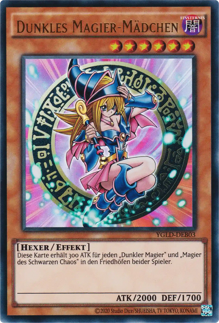 Dunkles Magier-Mädchen Yu-Gi-Oh! Karte YGLD-DEB03 Ultra Rare