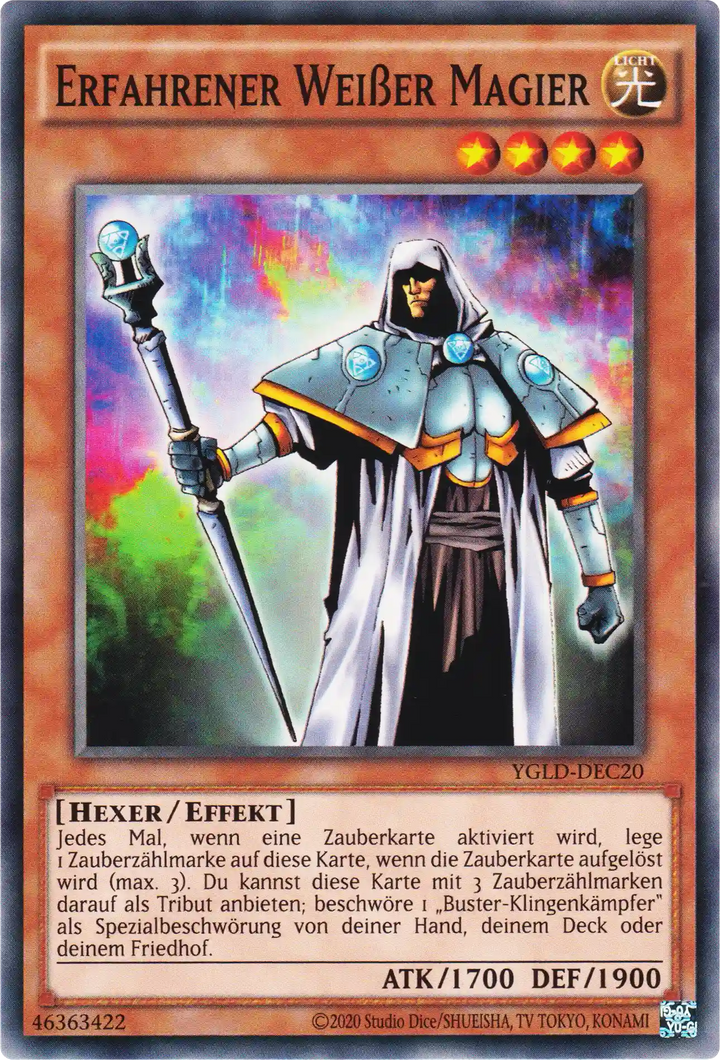 Erfahrener Weißer Magier Yu-Gi-Oh! Karte YGLD-DEC20 Common