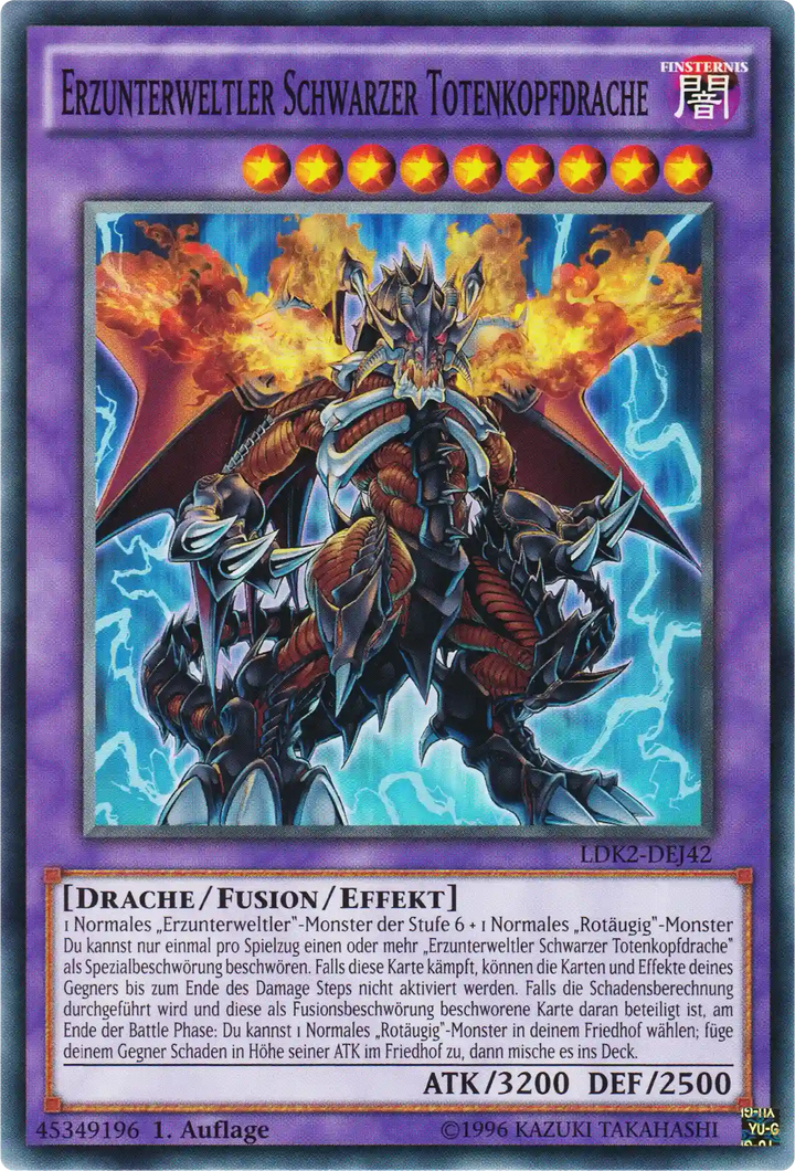 Erzunterweltler Schwarzer Totenkopfdrache Yu-Gi-Oh! Karte LDK2-DEJ42 Common