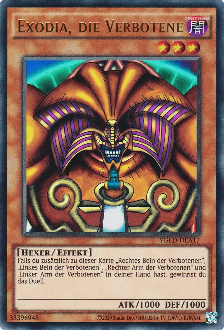 Exodia, die Verbotene Yu-Gi-Oh! Karte YGLD-DEA17 Ultra Rare