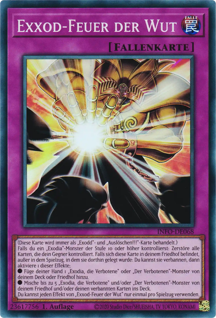 Exxod-Feuer der Wut Yu-Gi-Oh! Karte INFO-DE068 Super Rare