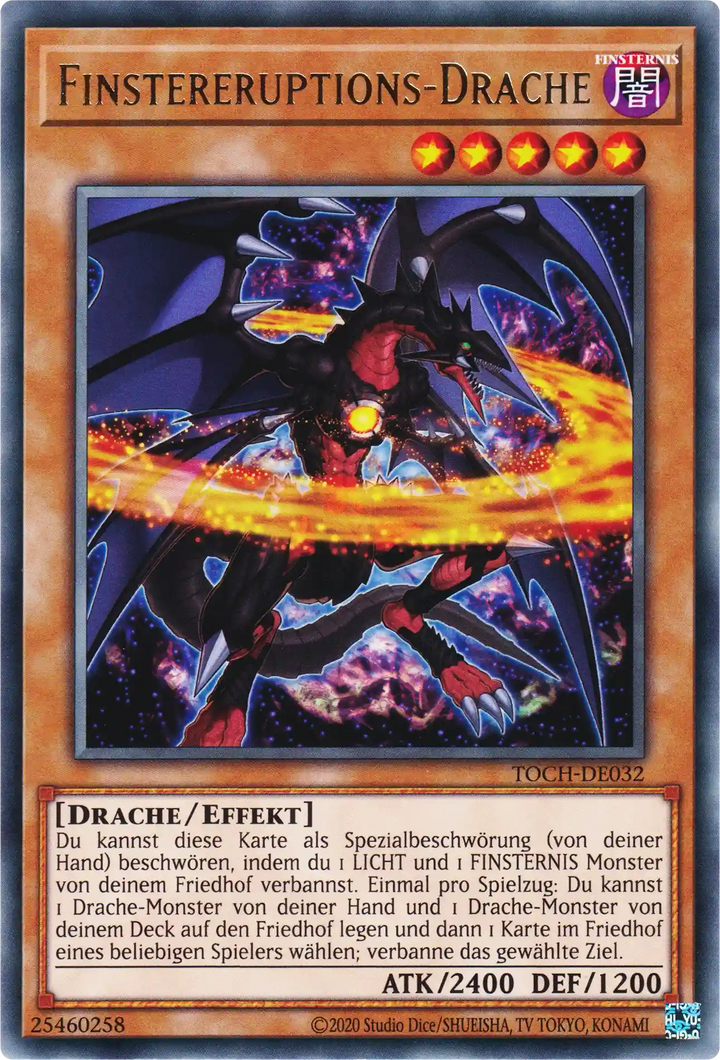 Finstereruptions-Drache Yu-Gi-Oh! Karte TOCH-DE032 Rare