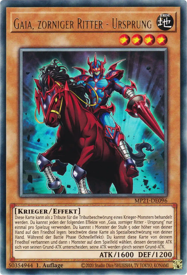 Gaia, zorniger Ritter - Ursprung Yu-Gi-Oh! Karte MP21-DE096 Rare