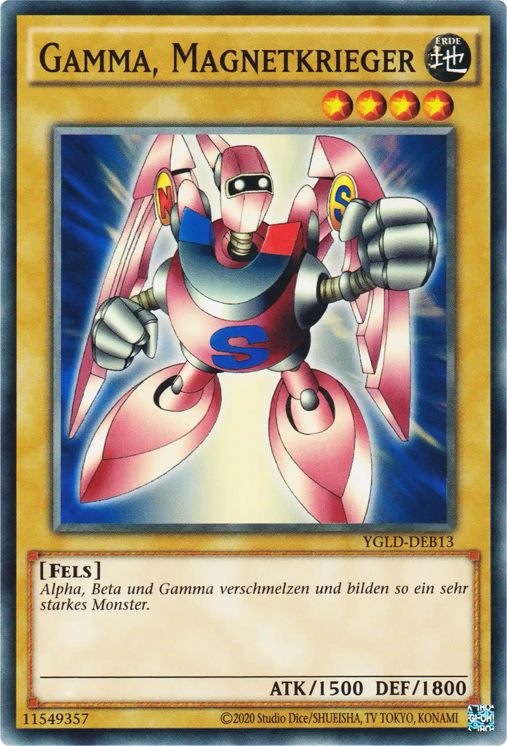 Gamma, Magnetkrieger Yu-Gi-Oh! Karte YGLD-DEB13 Common