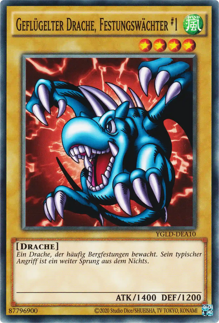Geflügelter Drache, Festungswächter #1 Yu-Gi-Oh! Karte YGLD-DEA10 Common