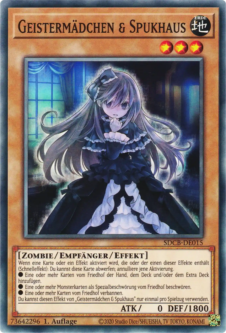Geistermädchen & Spukhaus Yu-Gi-Oh! Karte SDCB-DE015 Common