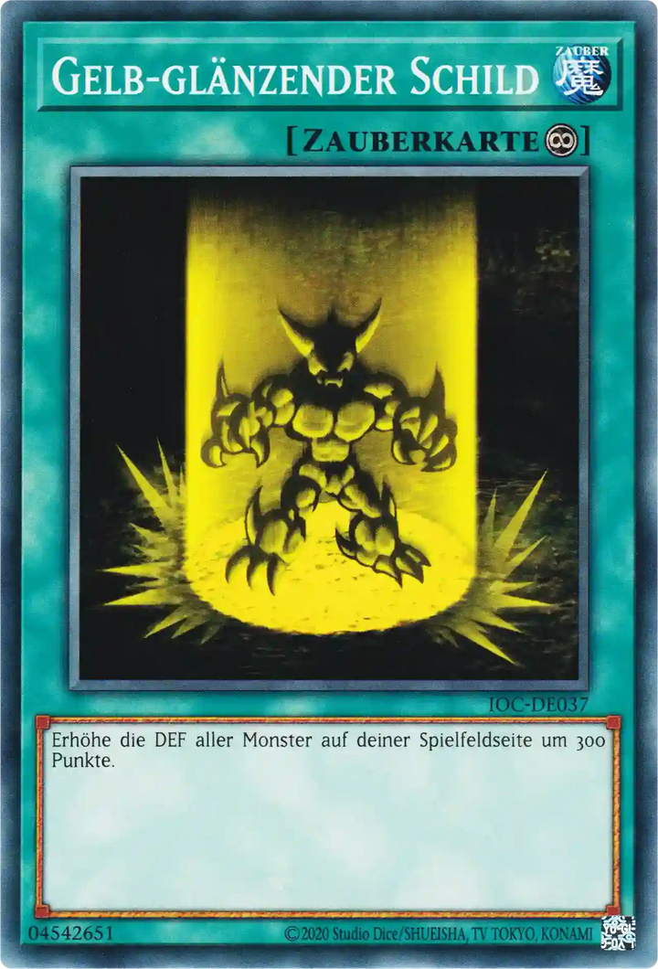Gelb-glänzender Schild Yu-Gi-Oh! Karte IOC-DE037 Common