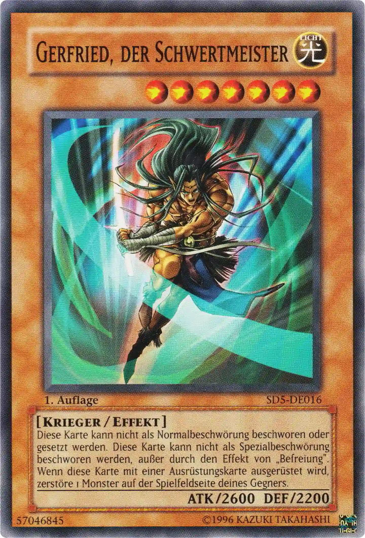 Gerfried, der Schwertmeister Yu-Gi-Oh! Karte SD5-DE016 Common