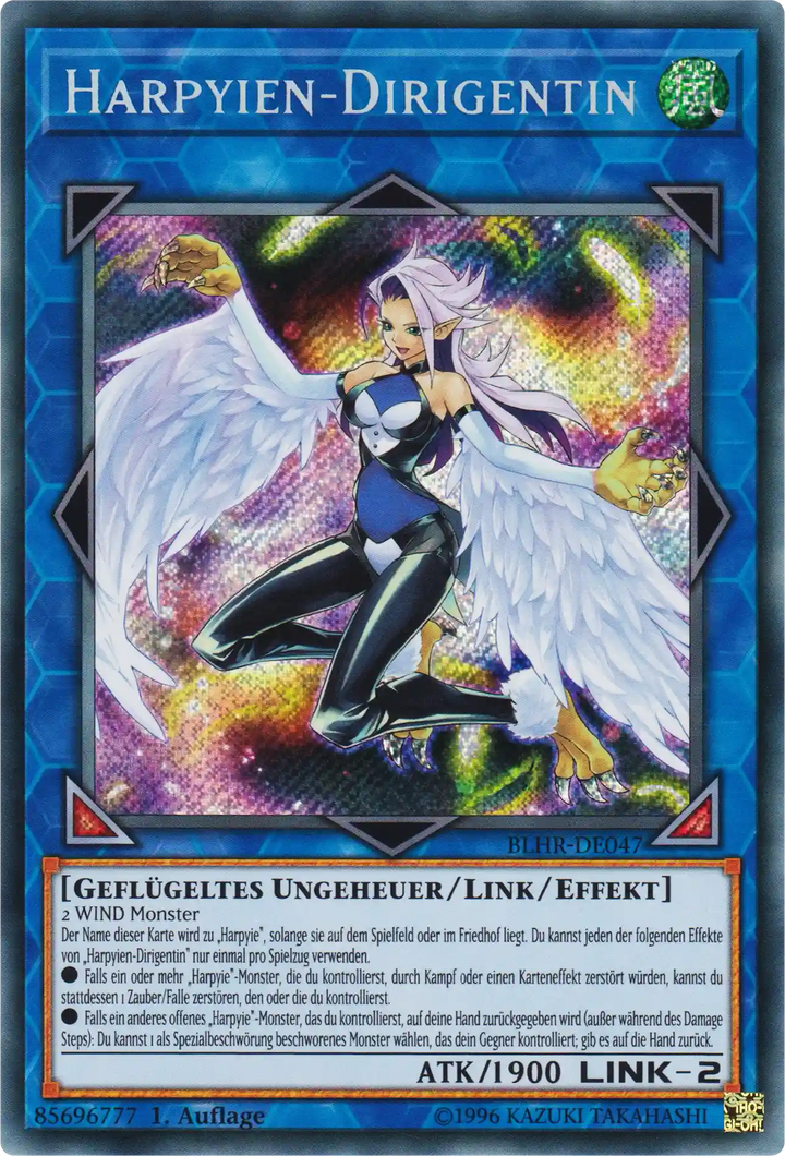 Harpyien-Dirigentin Yu-Gi-Oh! Karte BLHR-DE047 Secret Rare