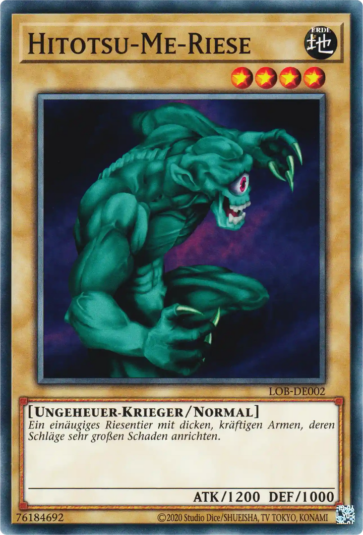 Hitotsu-Me-Riese Yu-Gi-Oh! Karte LOB-DE002 Common