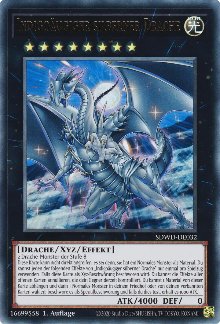 Indigoäugiger silberner Drache Yu-Gi-Oh! Karte SDWD-DE032 Common