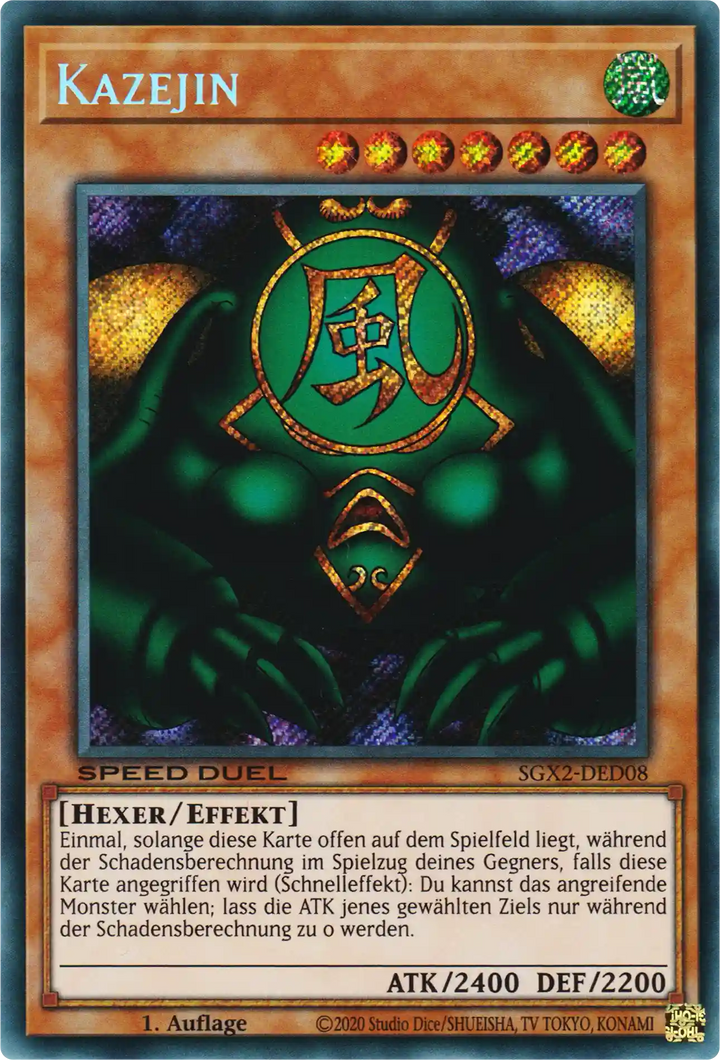 Kazejin Yu-Gi-Oh! Karte SGX2-DED08 Secret Rare