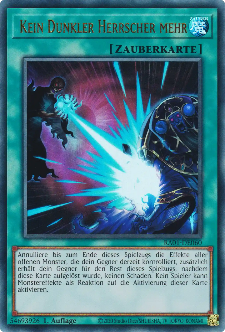 Kein Dunkler Herrscher mehr Yu-Gi-Oh! Karte RA01-DE060 Ultra Rare