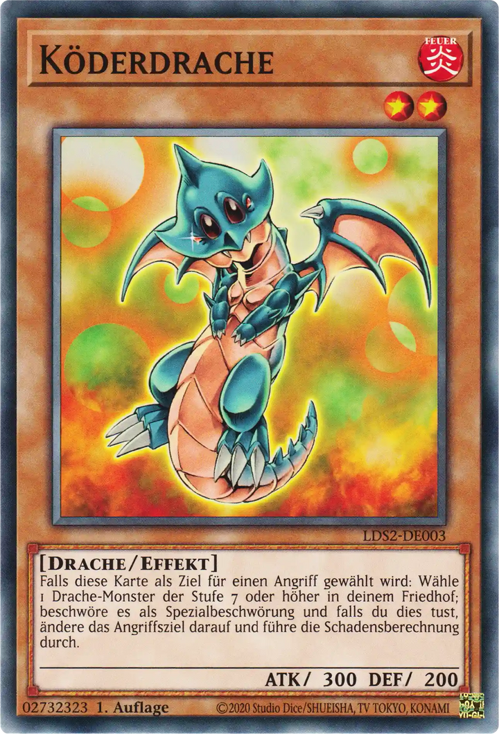 Köderdrache Yu-Gi-Oh! Karte LDS2-DE003 Common