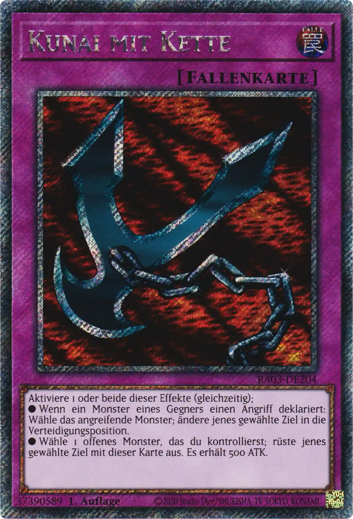 Kunai mit Kette Yu-Gi-Oh! Karte RA03-DE204 Platinum Secret Rare
