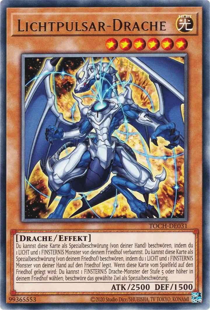 Lichtpulsar-Drache Yu-Gi-Oh! Karte TOCH-DE031 Rare