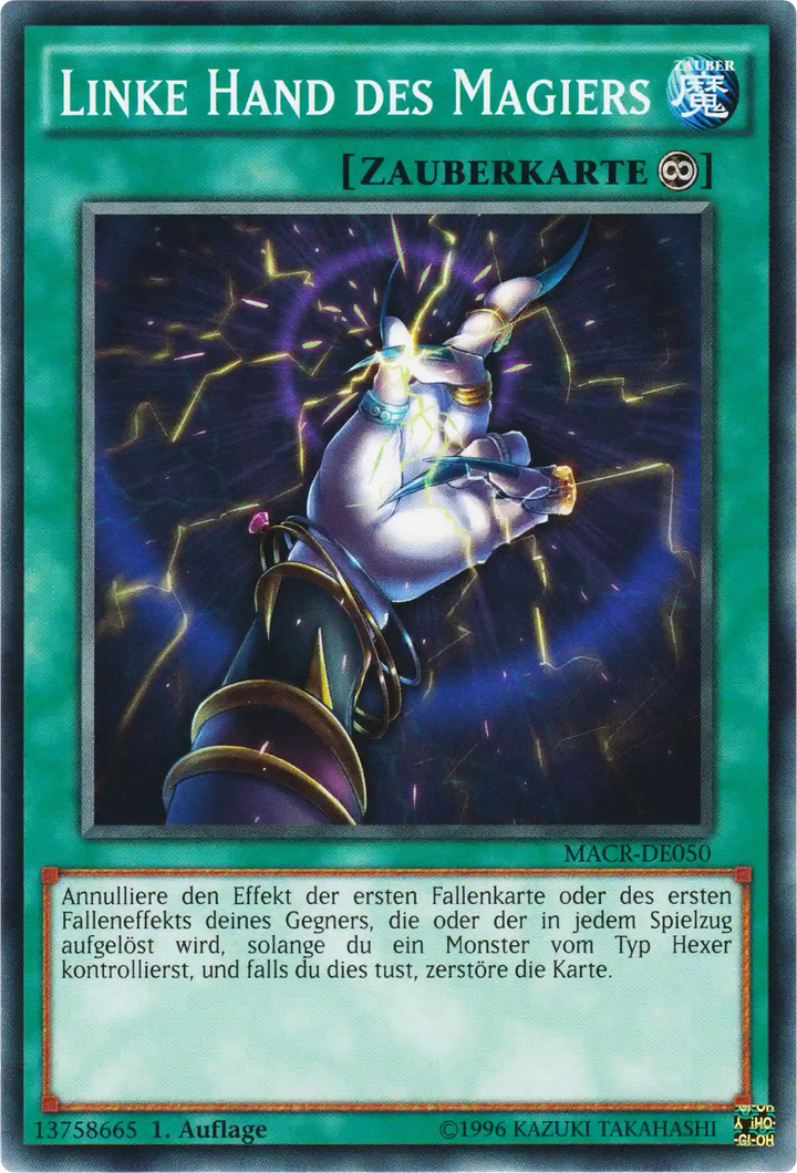 Linke Hand des Magiers Yu-Gi-Oh! Karte MACR-DE050 Common