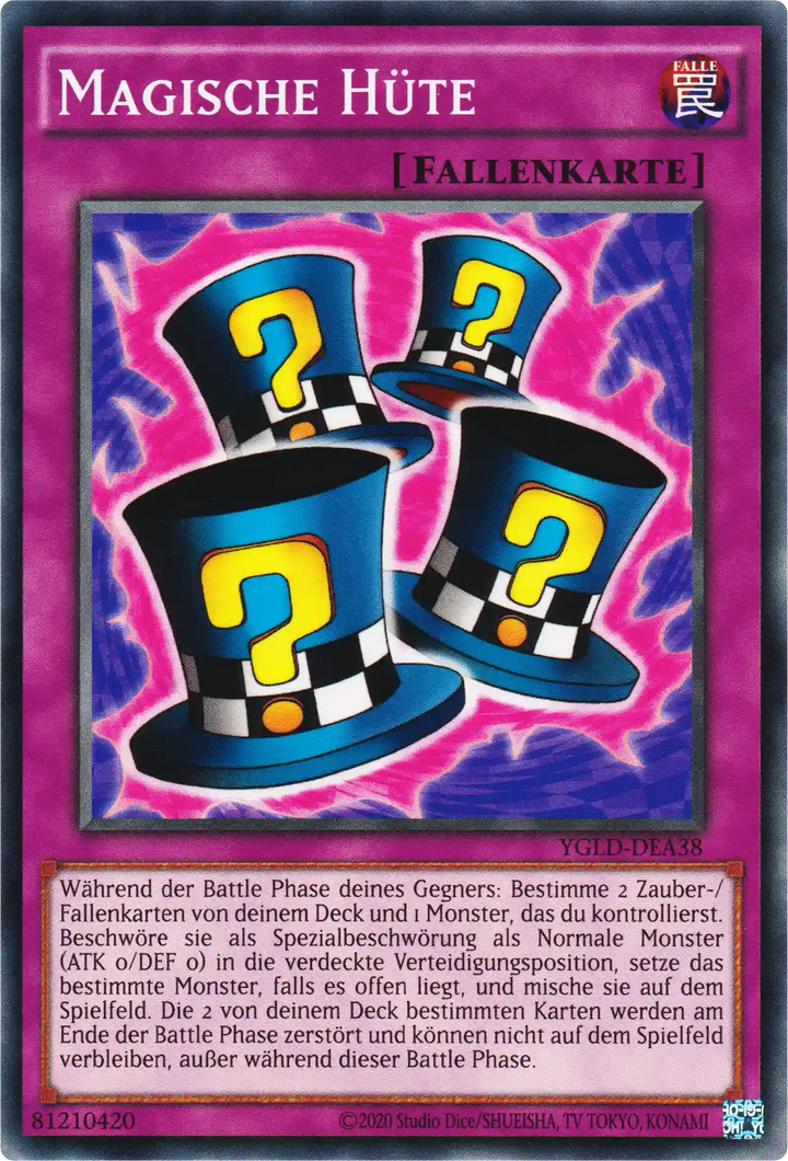 Magische Hüte Yu-Gi-Oh! Karte YGLD-DEA38 Common
