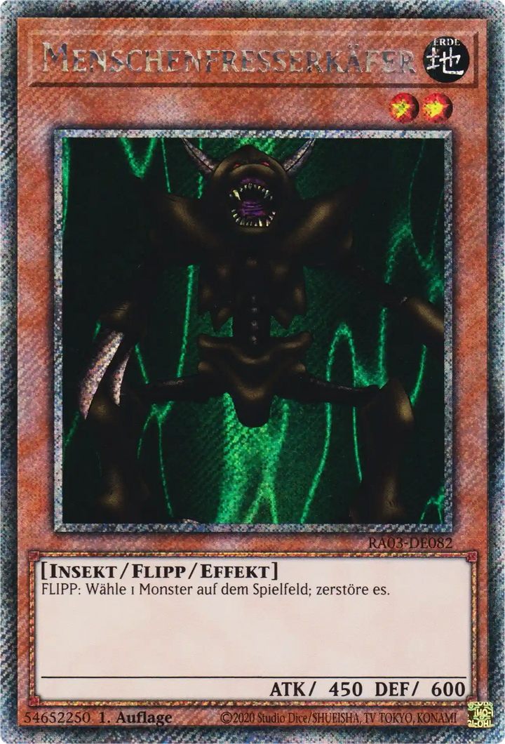 Menschenfresserkäfer Yu-Gi-Oh! Karte RA03-DE082 Platinum Secret Rare