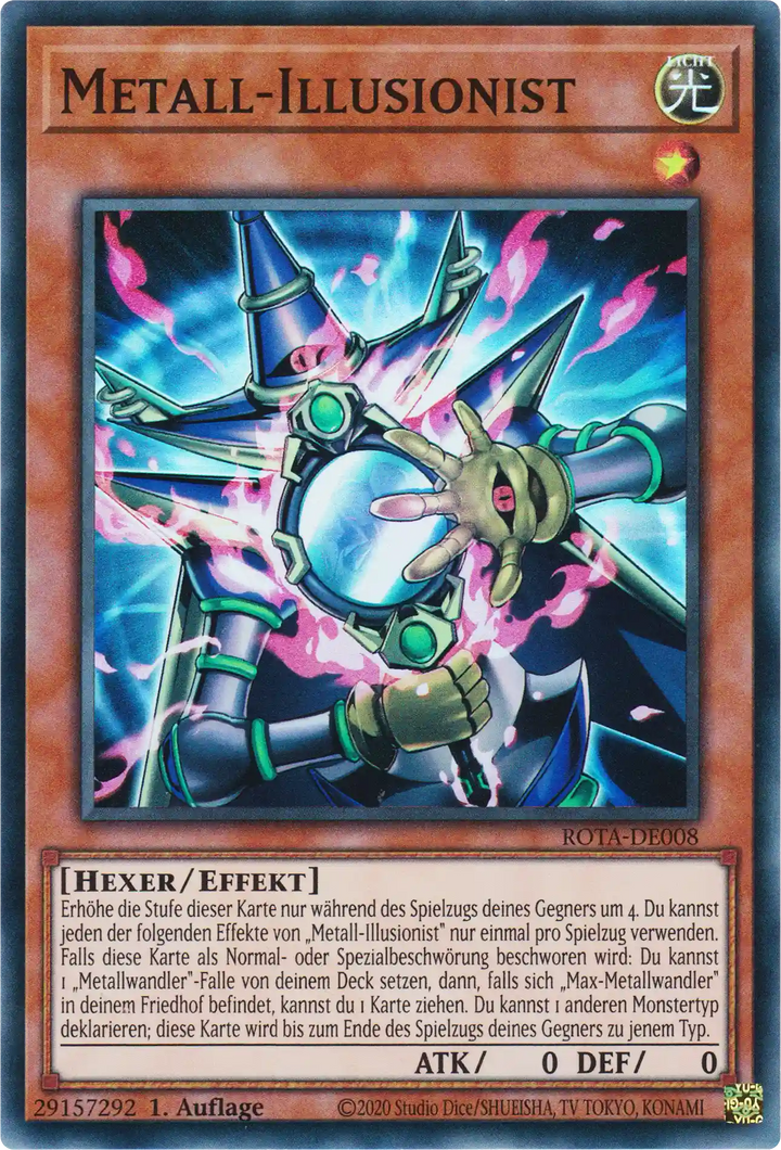 Metall-Illusionist Yu-Gi-Oh! Karte ROTA-DE008 Super Rare