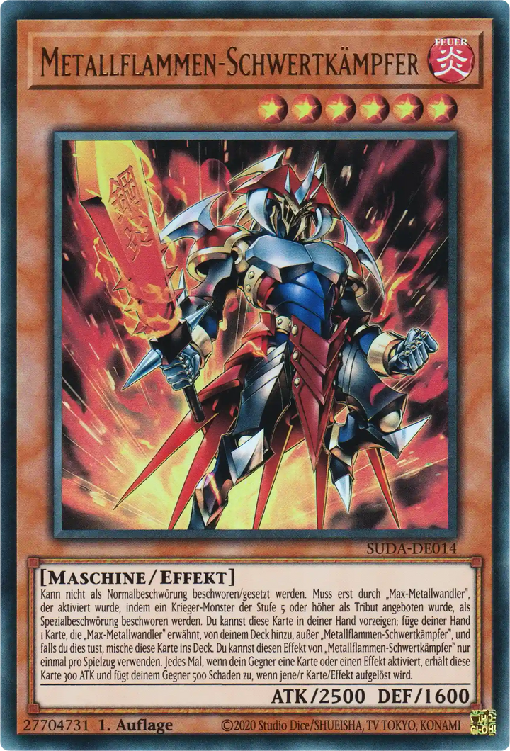 Metallflammen-Schwertkämpfer Yu-Gi-Oh! Karte SUDA-DE014 Ultra Rare