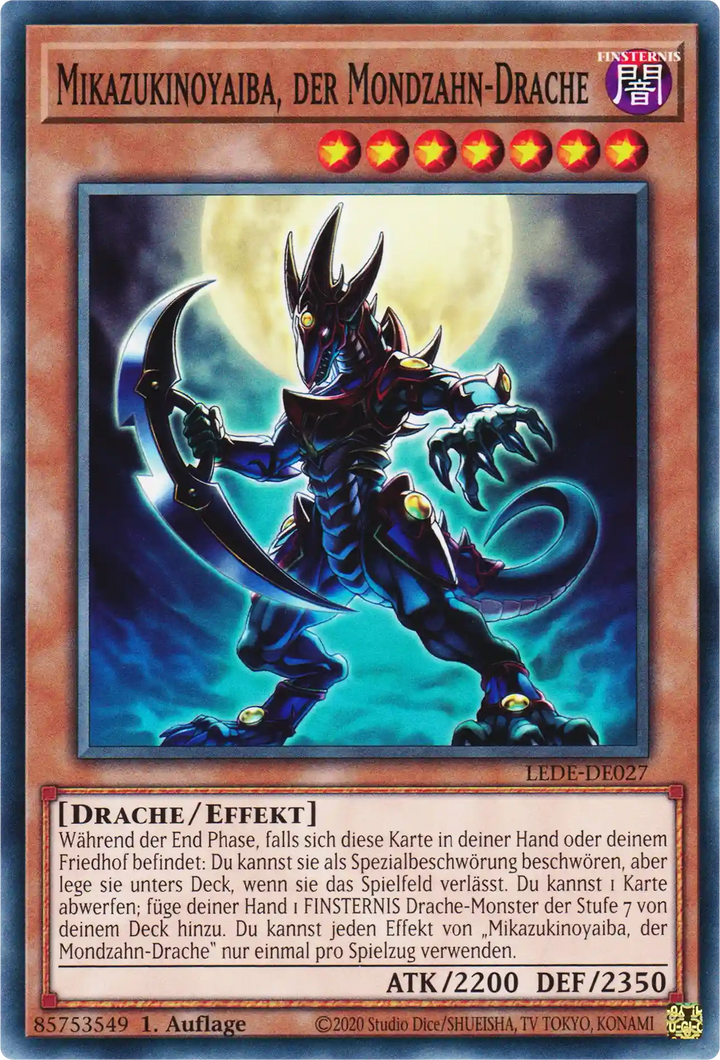 Mikazukinoyaiba, der Mondzahn-Drache Yu-Gi-Oh! Karte LEDE-DE027 Common